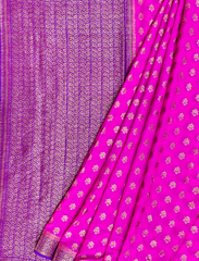 Magenta & Purple Neemzari Pure Khaddi Chiffon Saree