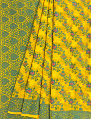 Yellow Jamdani Resham Zari Crepe Silk Saree