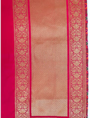 Pink Orange Jaamdani Meenakari Banarasi Silk Saree