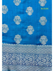 Blue 2 Ply Pure Silk Saree