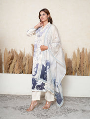 Lavender Blue floral print cotton suit set