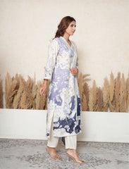 Lavender Blue floral print cotton suit set