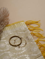 Tuscany Yellow Banarasi Chanderi Cotton Silk Suit With Contrast Dupatta