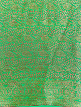 Yellow And Green Neemzari Pure Khaddi Chiffon Saree