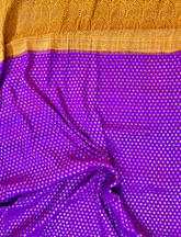 Purple & Mustard Yellow Neemzari Pure Khaddi Chiffon Saree