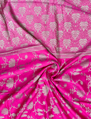 Pink Resham Zari Crepe Silk Saree