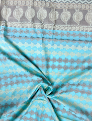 Aqua Blue Kota Chanderi Cotton Silk Saree