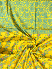 Yellow Jamdani Resham Zari Crepe Silk Saree