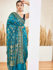 Rama Green Semi Georgette Saree