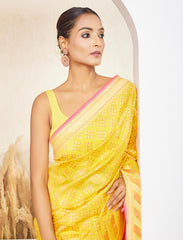 Yellow Handwoven Pure Designer Silk Saree