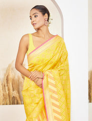 Yellow Handwoven Pure Designer Silk Saree