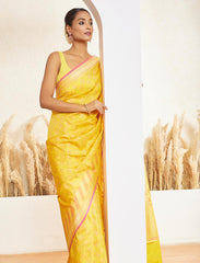 Yellow Handwoven Pure Designer Silk Saree