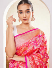 Fuchsia Pink Handwoven Pure Katan Silk Saree