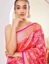 Fuchsia Pink Handwoven Pure Katan Silk Saree