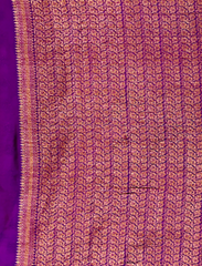 Magenta & Purple Neemzari Pure Khaddi Chiffon Saree