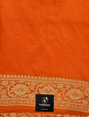 Deep Saffron Crepe Silk Saree