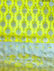 Bright Yellow Semi Organza Saree