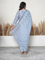 Grey printed printed kalamkari kurta set