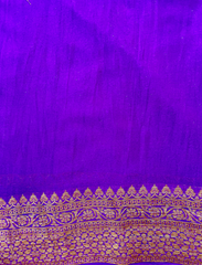 Magenta & Purple Neemzari Pure Khaddi Chiffon Saree