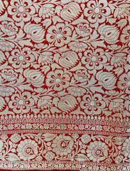 Scarlet Red Pure Khaddi Chiffon Silk Saree