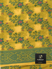 Yellow Jamdani Resham Zari Crepe Silk Saree