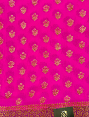 Magenta & Purple Neemzari Pure Khaddi Chiffon Saree