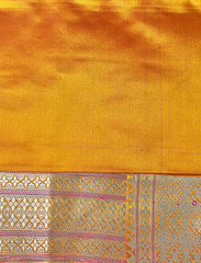 Yellow & Orange Handwoven Jamawar Banarasi Silk Saree