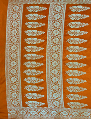 Deep Saffron Crepe Silk Saree