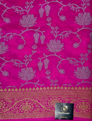 Pink Resham Zari Crepe Silk Saree