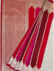 Multicolour Rangkaat Handloom Pure Satin Silk Banarasi Saree