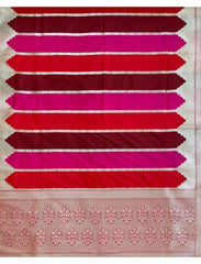 Multicolour Rangkaat Handloom Pure Satin Silk Banarasi Saree