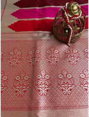 Multicolour Rangkaat Handloom Pure Satin Silk Banarasi Saree