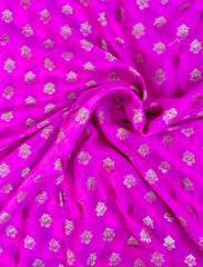 Magenta & Purple Neemzari Pure Khaddi Chiffon Saree