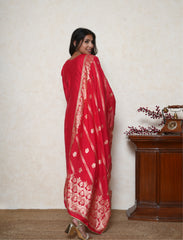 Crimson Red embroidered Kurta Set