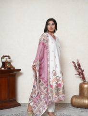 Off white printed Khadi Cotton Kurta Set