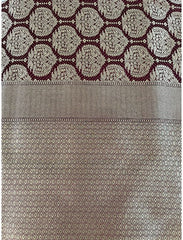 Maroon Pure Handloom Satin Silk Banarasi Saree