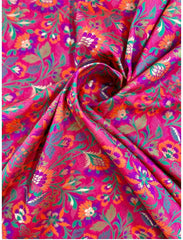 Pink Orange Jaamdani Meenakari Banarasi Silk Saree