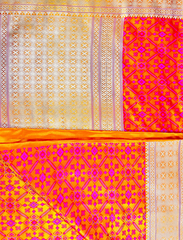Yellow & Orange Handwoven Jamawar Banarasi Silk Saree