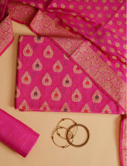 Magenta Cotton Silk Suit