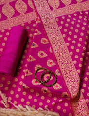 Magenta Cotton Silk Suit