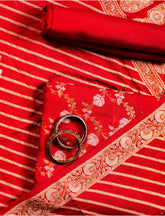 Red Cotton Silk Suit