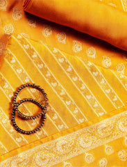 mustard Cotton Silk Suit