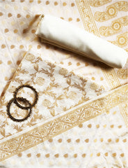 White Cotton Silk Suit