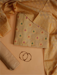 Beige Cotton silk Suit