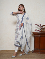 Vista white cotton suit set