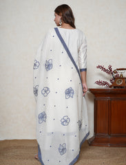 Vista white cotton suit set