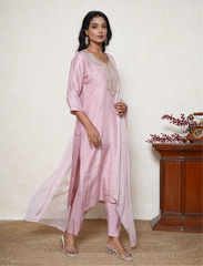 Pink embroidered kurta set