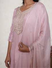 Pink embroidered kurta set