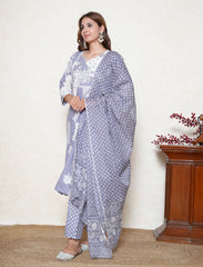 Lavender Blue floral printed suit