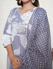 Lavender Blue floral printed suit